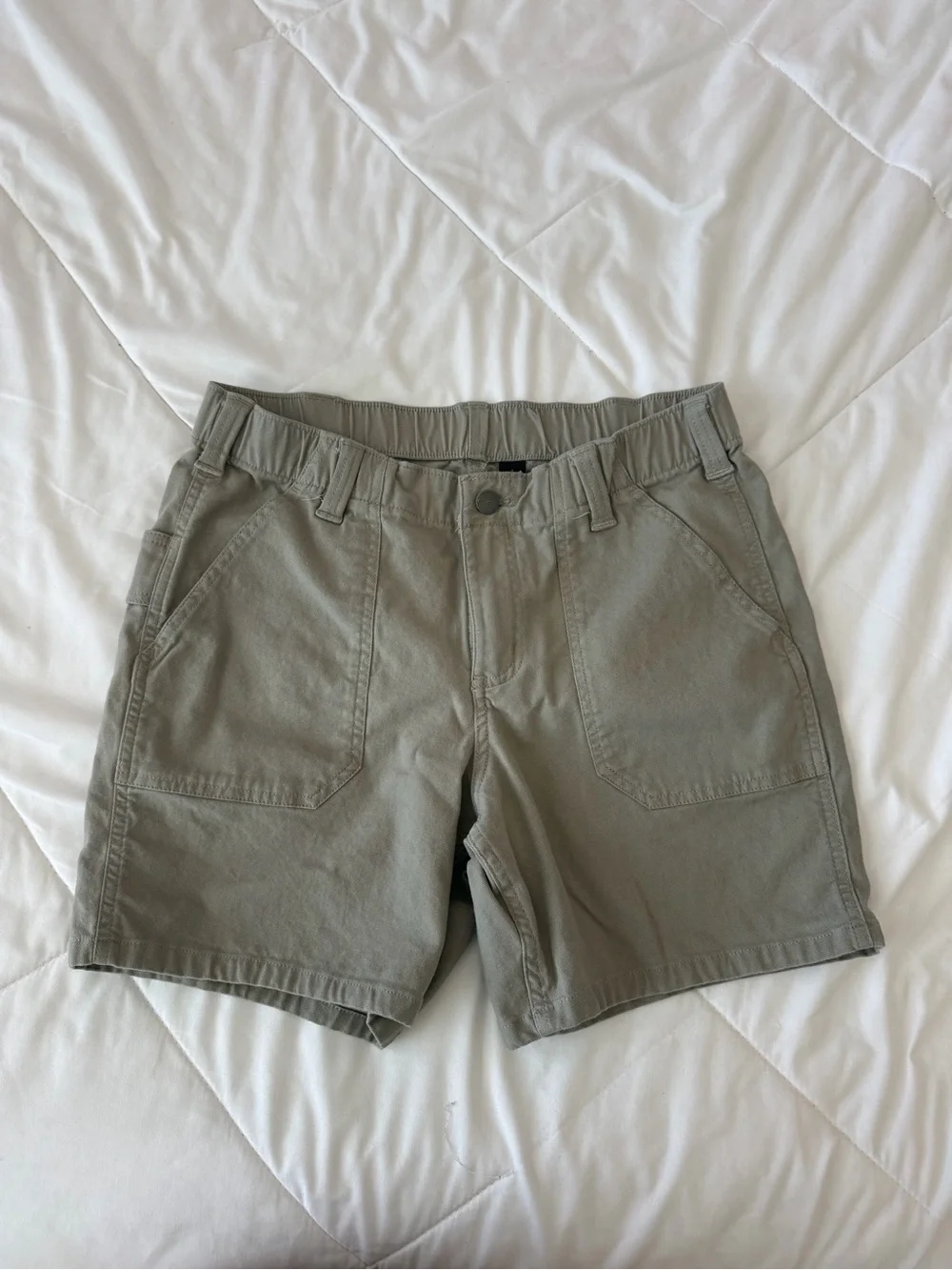 Carhartt Women's Relaxed Fit Bermuda Shorts in Light Olive - Picture 5 of 5
